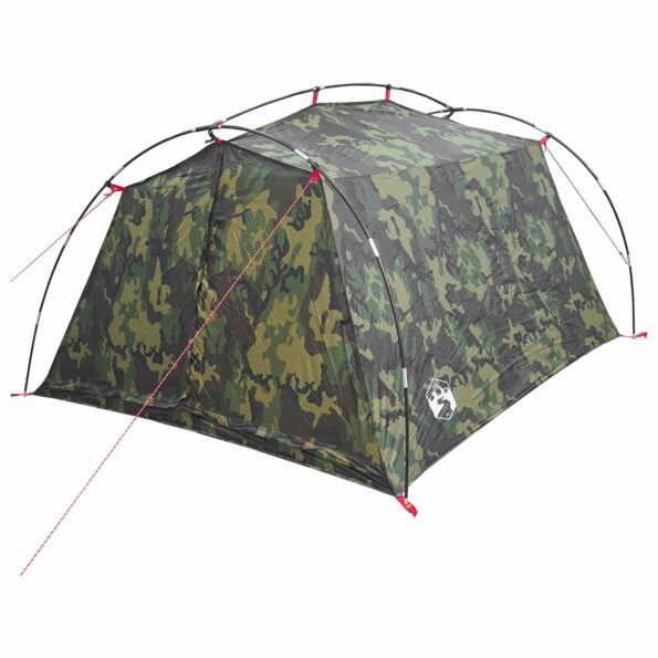 vidaXL Tunelový stan Maskáčová Pre 2 osoby 185T Polyester s PU náterom – Obrázok 3