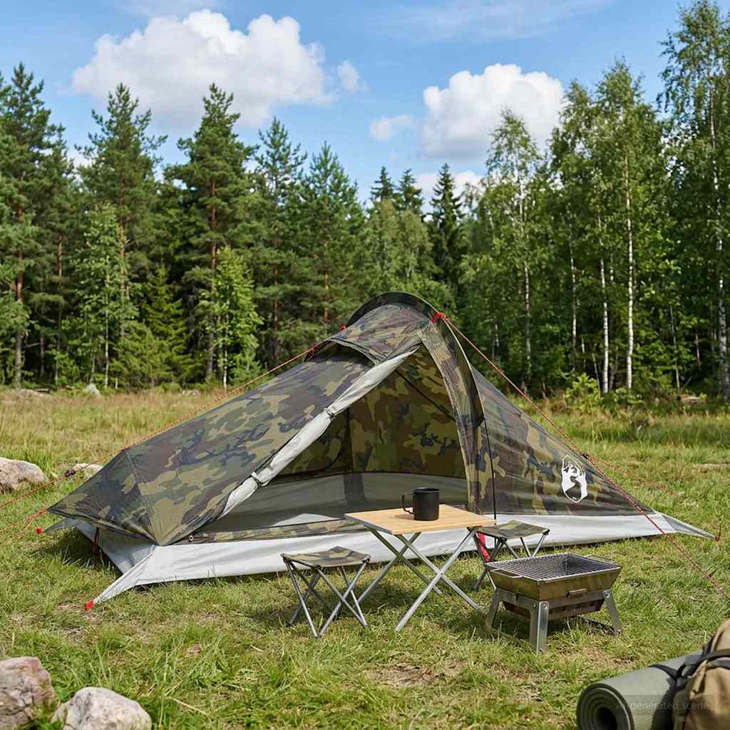 42019367_1.jpg vidaXL Stan na batohovanie Maskáčová Pre 4 osoby – Obrázok 1
