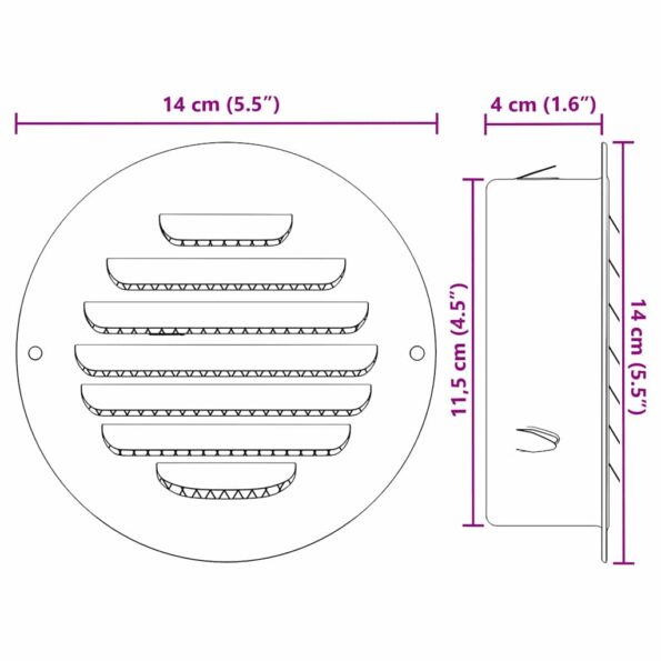 vidaXL Kryty vzduchových ventilátorov 4 pcs Strieborná 125 mm – Obrázok 11