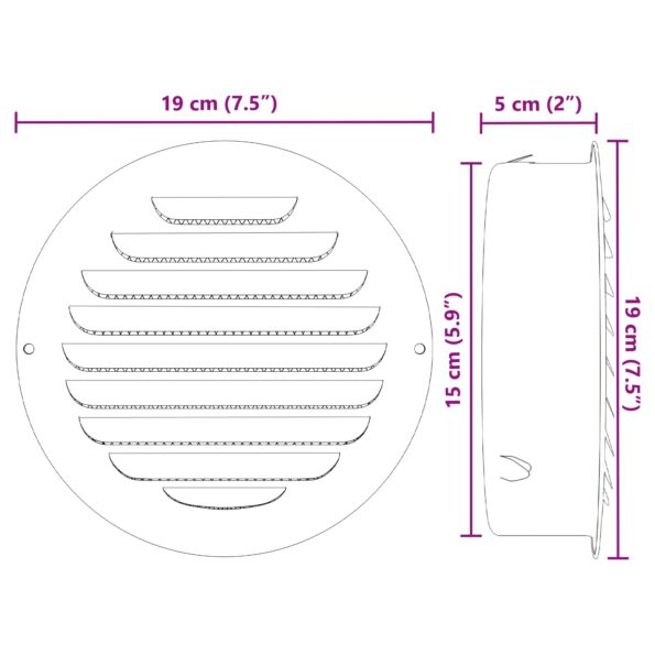vidaXL Kryty vzduchových ventilátorov 4 pcs Strieborná 150 mm – Obrázok 11