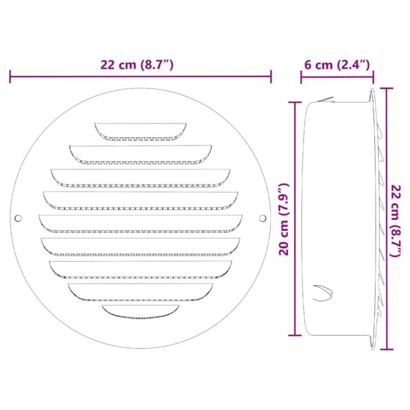 vidaXL Kryty vzduchových ventilátorov 4 pcs Strieborná 200 mm – Obrázok 11