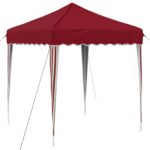 vidaXL Prístrešok na párty 195 x 195 x 245 cm Vínovo červená – Obrázok 2