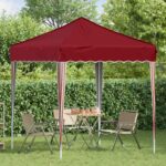 vidaXL Prístrešok na párty 195 x 195 x 245 cm Vínovo červená – Obrázok 3