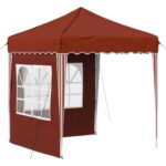 vidaXL Prístrešok na párty 195 x 195 x 245 cm Tehlová Oxfordská látka – Obrázok 2