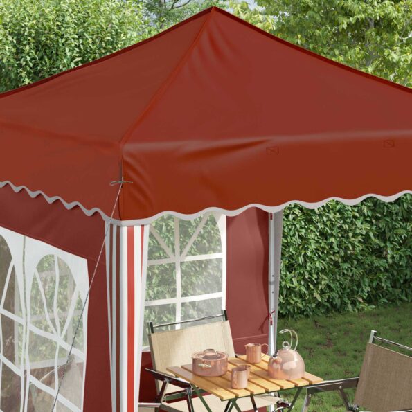 vidaXL Prístrešok na párty 195 x 195 x 245 cm Tehlová Oxfordská látka – Obrázok 4