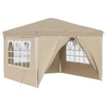 vidaXL Prístrešok na párty 288 x 288 x 245 cm Krémová Oxfordská látka – Obrázok 2