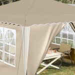 vidaXL Prístrešok na párty 288 x 288 x 245 cm Krémová Oxfordská látka – Obrázok 4