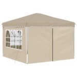 vidaXL Prístrešok na párty 288 x 288 x 245 cm Krémová Oxfordská látka – Obrázok 5
