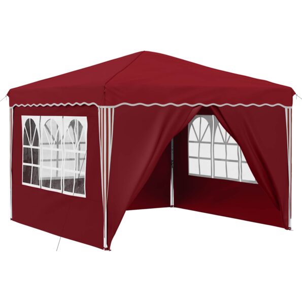 vidaXL Prístrešok na párty 288 x 288 x 245 cm Vínovo červená – Obrázok 2