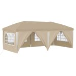 vidaXL Prístrešok na párty 575 x 288 x 245 cm Krémová – Obrázok 2