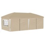 vidaXL Prístrešok na párty 575 x 288 x 245 cm Krémová – Obrázok 4