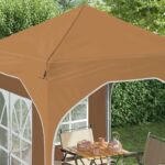 vidaXL Prístrešok na párty 192 x 192 x 245 cm Béžová – Obrázok 4