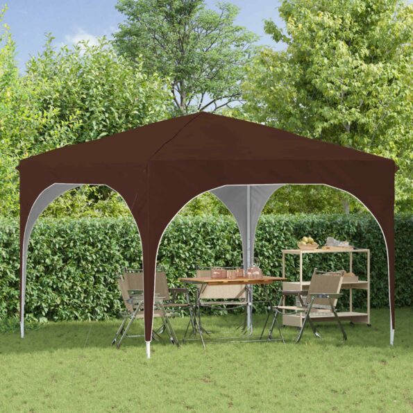 vidaXL Prístrešok na párty 290 x 290 x 245 cm Hnedá – Obrázok 3