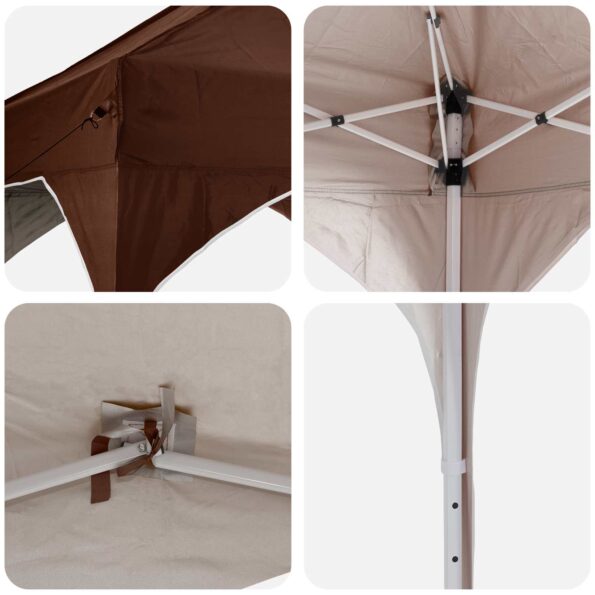 vidaXL Prístrešok na párty 290 x 290 x 245 cm Hnedá – Obrázok 9