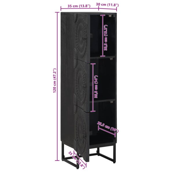 vidaXL Highboard Čierny 35 x 30 x 120 cm – Obrázok 13