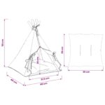 vidaXL Psí teepee s vankúšom Biela 40 x 40 x 50 cm Polyester – Obrázok 10
