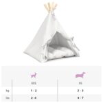 vidaXL Psí teepee s vankúšom Biela 40 x 40 x 50 cm Polyester – Obrázok 11