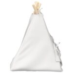 vidaXL Psí teepee s vankúšom Biela 40 x 40 x 50 cm Polyester – Obrázok 6