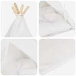 vidaXL Psí teepee s vankúšom Biela 40 x 40 x 50 cm Polyester – Obrázok 8