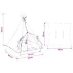 vidaXL Psí teepee s vankúšom Biela 50 x 50 x 60 cm Polyester – Obrázok 10