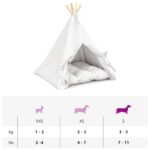 vidaXL Psí teepee s vankúšom Biela 50 x 50 x 60 cm Polyester – Obrázok 11