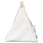 vidaXL Psí teepee s vankúšom Biela 50 x 50 x 60 cm Polyester – Obrázok 6