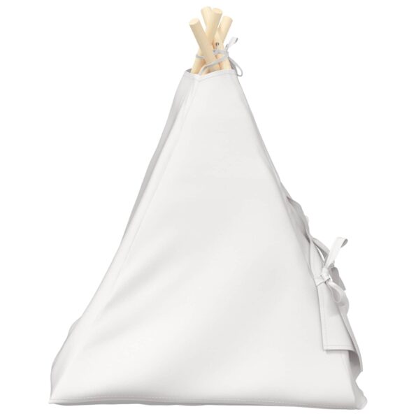 vidaXL Psí teepee s vankúšom Biela 50 x 50 x 60 cm Polyester – Obrázok 6