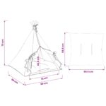 vidaXL Psí teepee s vankúšom Biela 60 x 60 x 70 cm Polyester – Obrázok 10