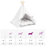 vidaXL Psí teepee s vankúšom Biela 60 x 60 x 70 cm Polyester – Obrázok 11