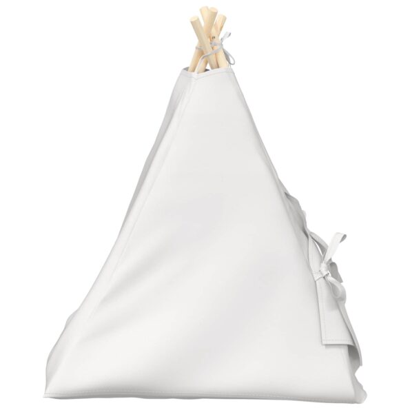 vidaXL Psí teepee s vankúšom Biela 60 x 60 x 70 cm Polyester – Obrázok 6