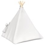 vidaXL Psí teepee s vankúšom Biela 60 x 60 x 70 cm Polyester – Obrázok 7