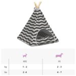 vidaXL Psí teepee s vankúšom Biela a šedá 40 x 40 x 50 cm Polyester – Obrázok 11
