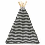vidaXL Psí teepee s vankúšom Biela a šedá 40 x 40 x 50 cm Polyester – Obrázok 6