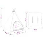 vidaXL Psí teepee s vankúšom Biela a šedá 50 x 50 x 60 cm Polyester – Obrázok 10