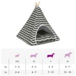 vidaXL Psí teepee s vankúšom Biela a šedá 60 x 60 x 70 cm Polyester – Obrázok 11