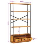 vidaXL 5-úrovňová knižnica Prírodná 100 x 30 x 180 cm – Obrázok 10