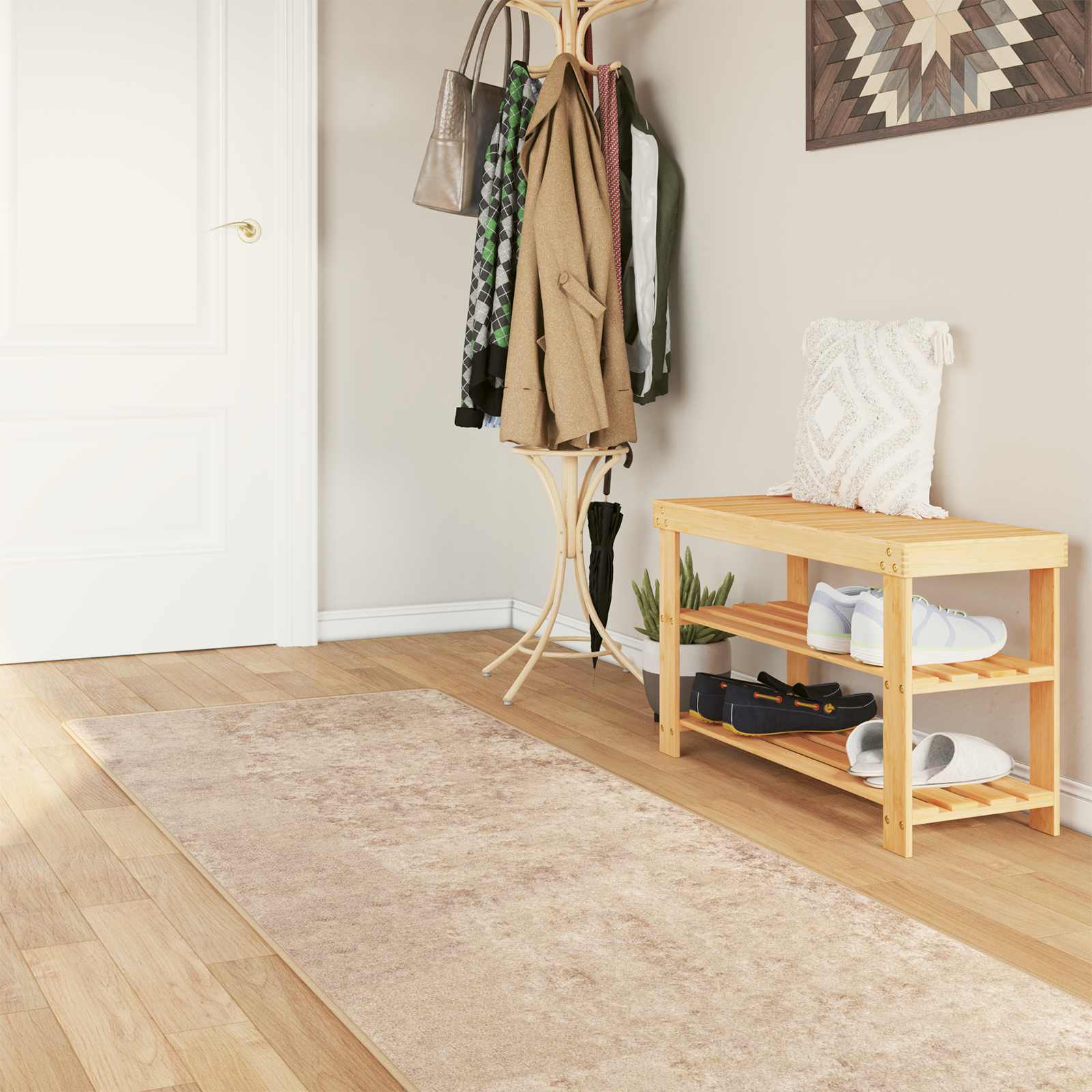 42023094_1.jpg vidaXL Behúň MARSA Béžová 100 x 350 cm Polyester a PVC – Obrázok 1