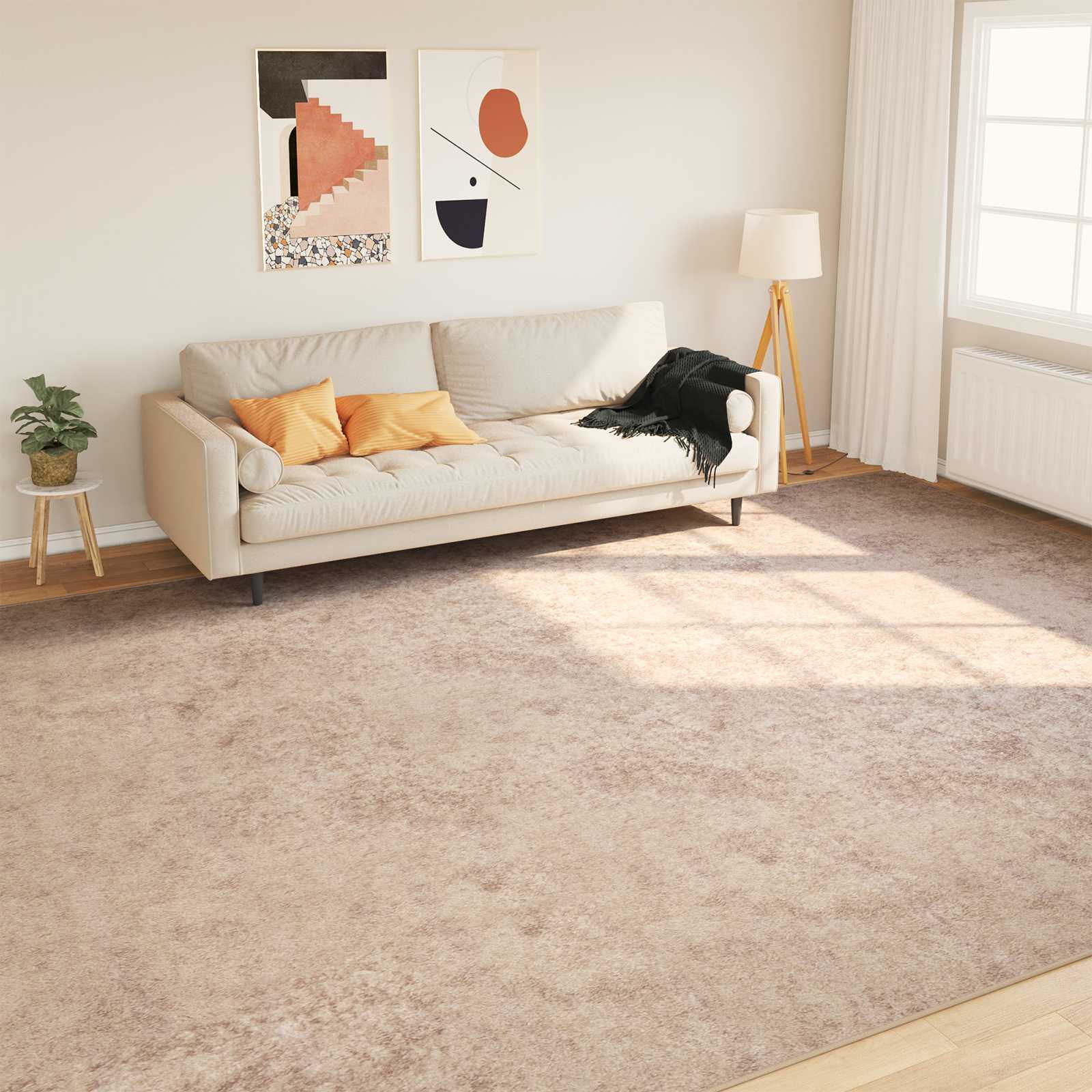 42023100_1.jpg vidaXL Behúň MARSA Béžová 300 x 400 cm Polyester a PVC – Obrázok 1