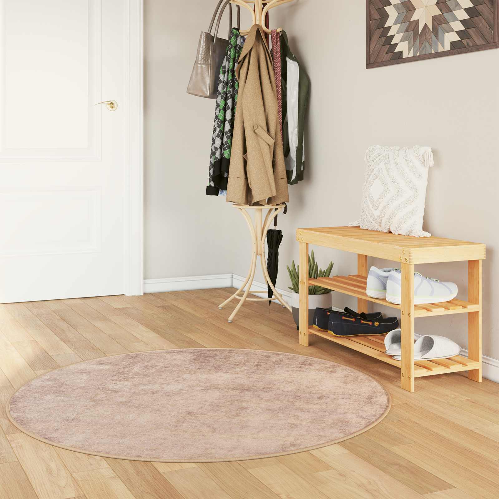 42023130_1.jpg vidaXL Behúň MARSA Piesková 120 x 120 cm Polyester a PVC – Obrázok 1