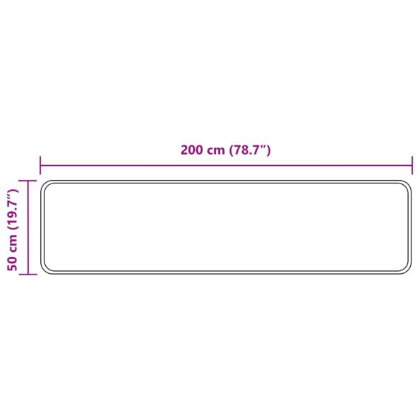 vidaXL Behúň MARSA Biely 50 x 200 cm Polyester a PVC – Obrázok 7