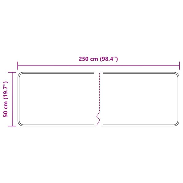 vidaXL Behúň MARSA Biely 50 x 250 cm Polyester a PVC – Obrázok 7