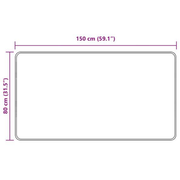 vidaXL Behúň MARSA Biely 80 x 150 cm Polyester a PVC – Obrázok 7