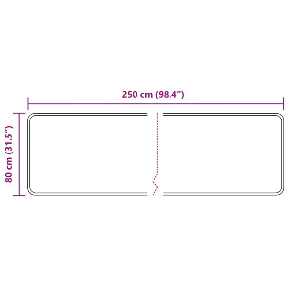 vidaXL Behúň MARSA Biely 80 x 250 cm Polyester a PVC – Obrázok 7
