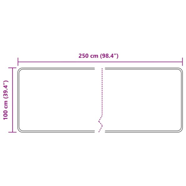 vidaXL Behúň MARSA Biely 100 x 250 cm Polyester a PVC – Obrázok 7