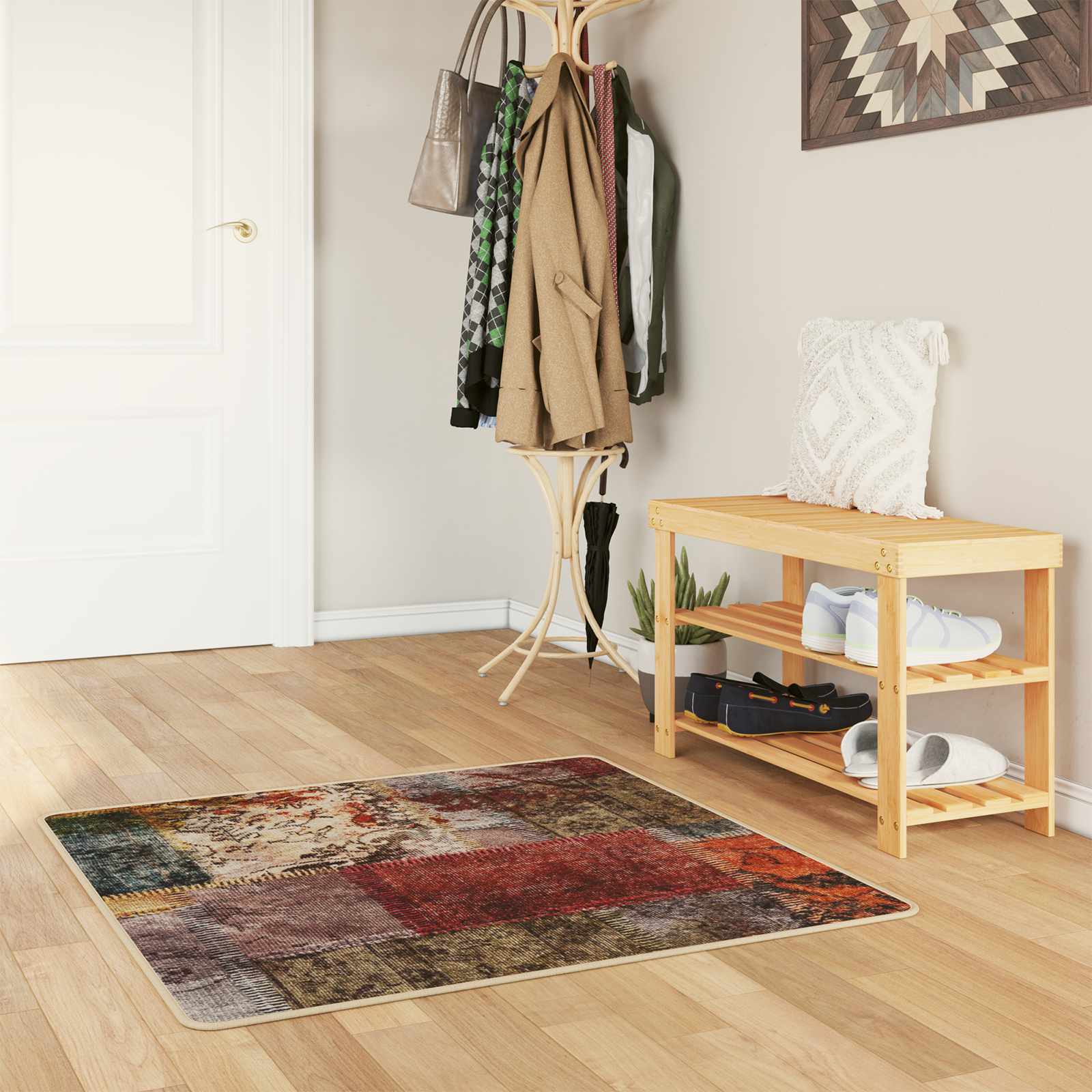 42023248_1.jpg vidaXL Behúň MARSA Viacfarebný 100 x 100 cm Polyester a PVC – Obrázok 1