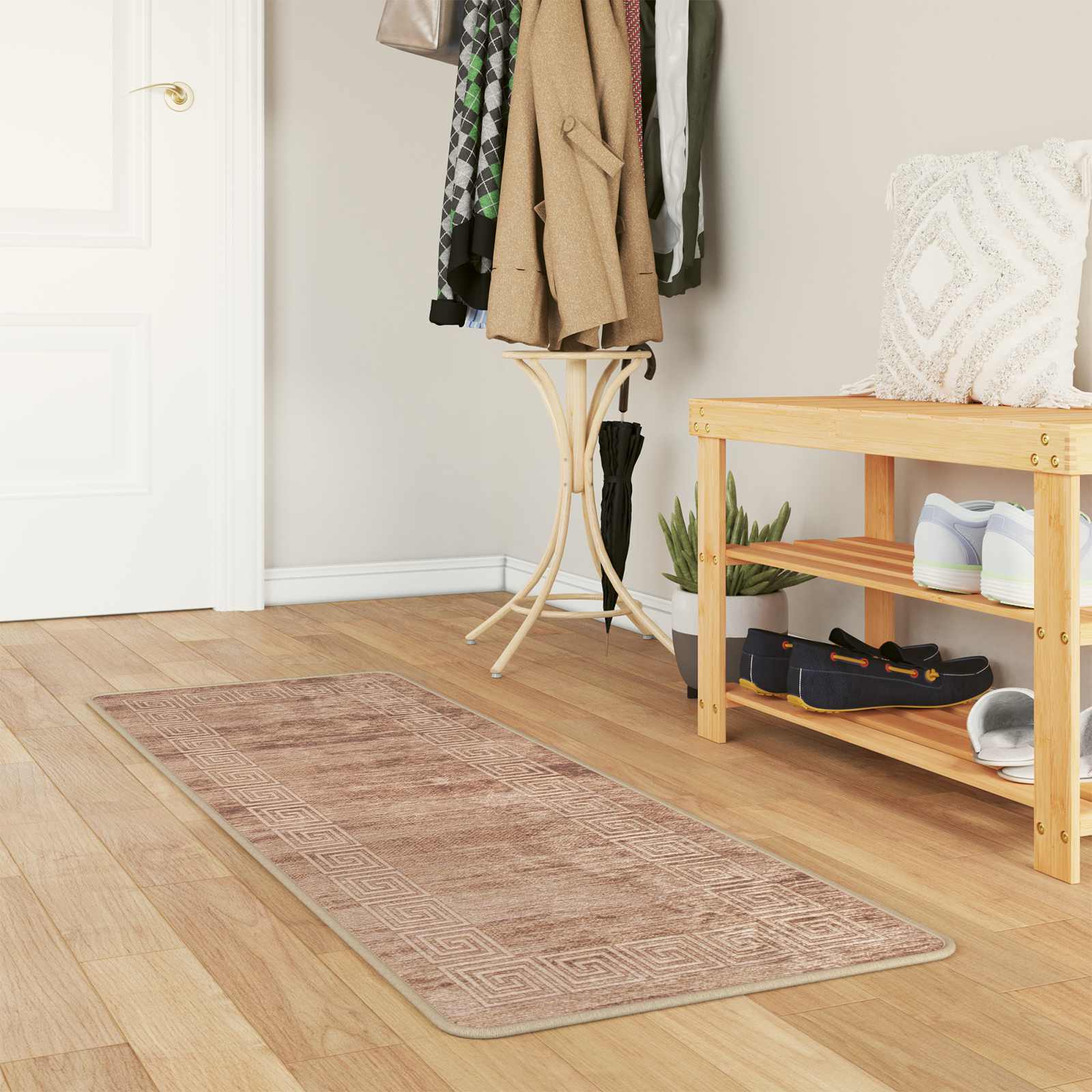 42023300_1.jpg vidaXL Behúň MARSA Biely 50 x 100 cm Polyester a PVC – Obrázok 1