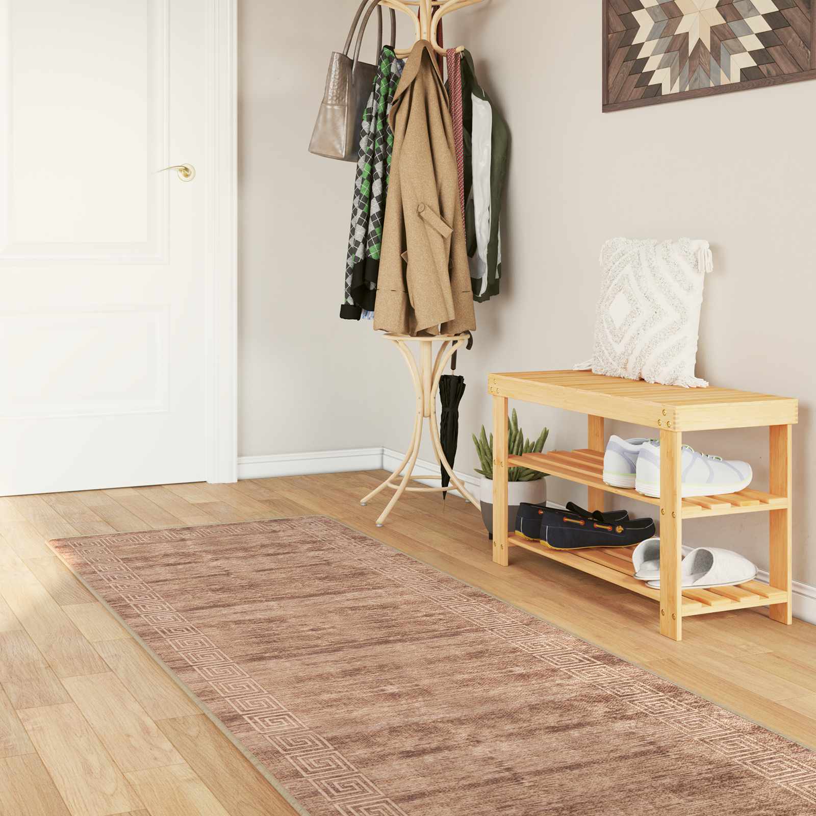 42023317_1.jpg vidaXL Behúň MARSA Biely 100 x 250 cm Polyester a PVC – Obrázok 1