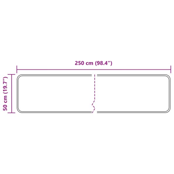 vidaXL Behúň MARSA Biely 50 x 250 cm Polyester a PVC – Obrázok 7