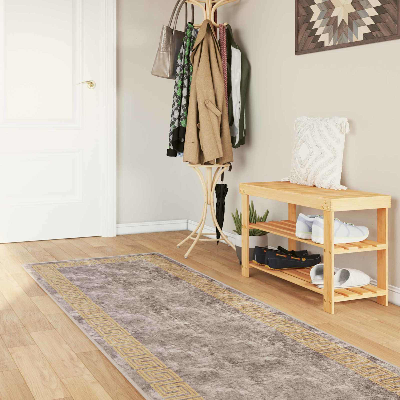 42023356_1.jpg vidaXL Behúň MARSA Biely 80 x 400 cm Polyester a PVC – Obrázok 1