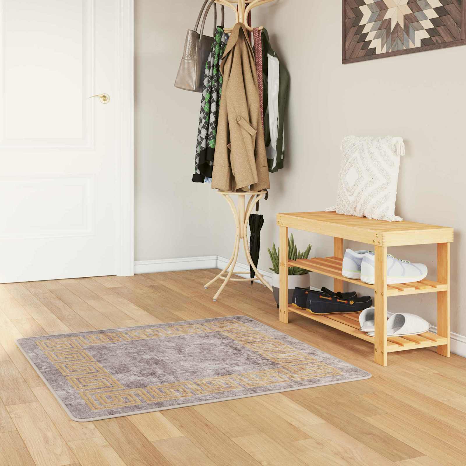42023358_1.jpg vidaXL Behúň MARSA Biely 100 x 100 cm Polyester a PVC – Obrázok 1